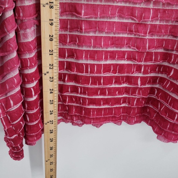 Maggie Barnes ruffle layered knit top womens plus size 5x pink ombre 3/4 sleeve - Picture 7 of 10